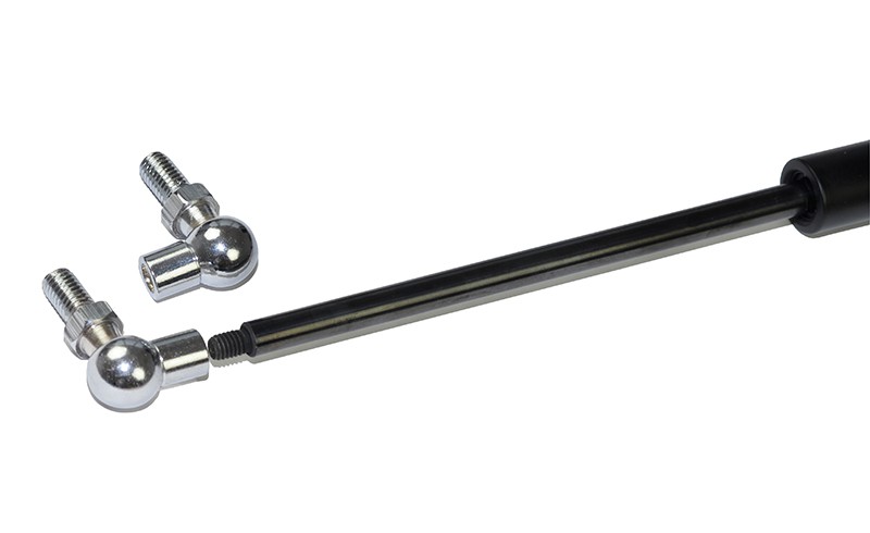 Gas spring 196mm / 60mm with ball joint 90° M6 black