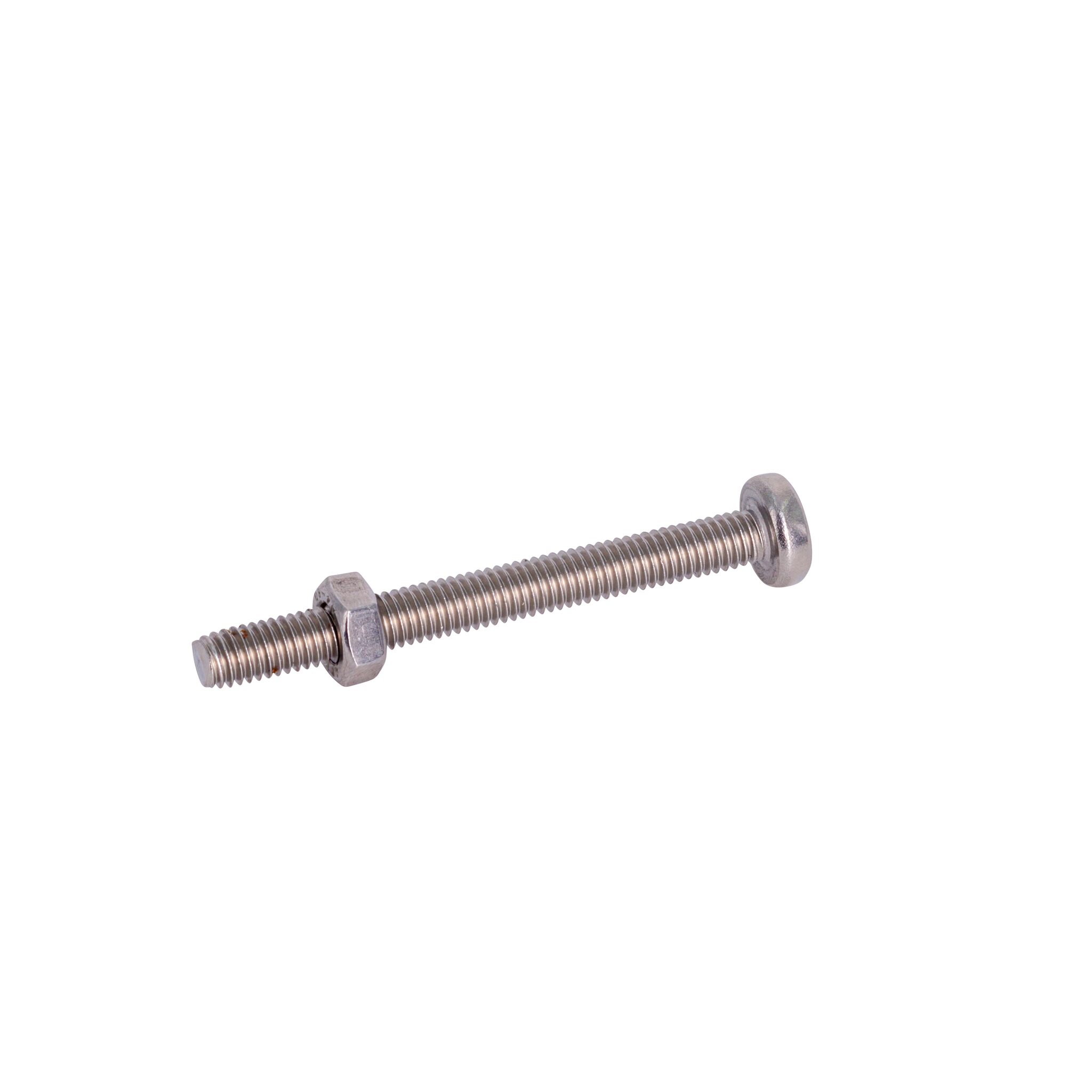 Pan head screw with nut (DIN 7985/934-A4)