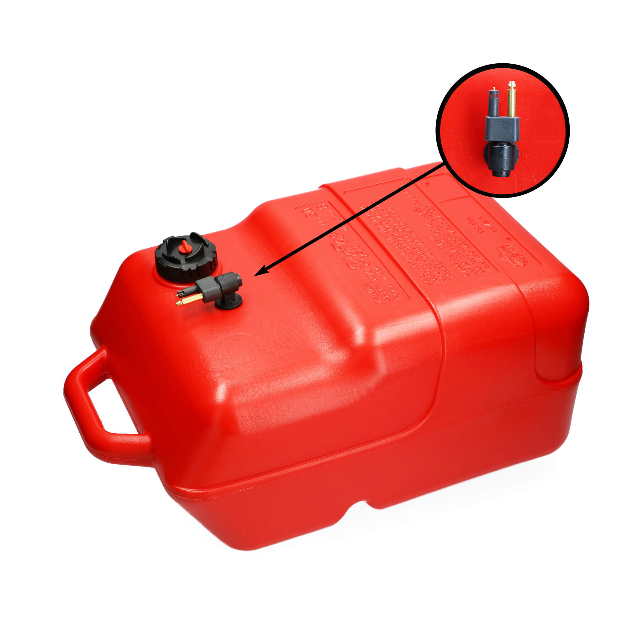 Fuel tank red with Mercury & Mariner connection