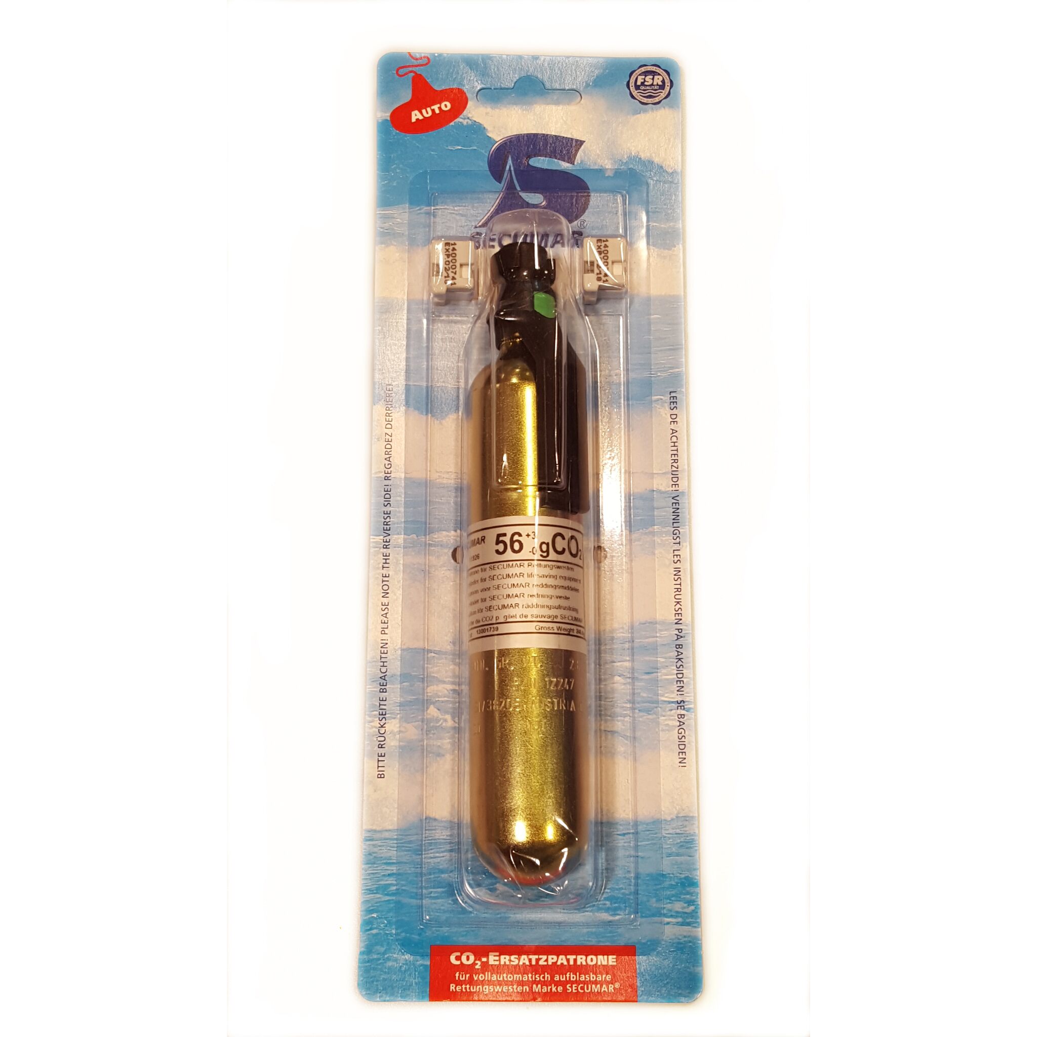 SECUMAR CO² replacement cartridge with bayonet 56g