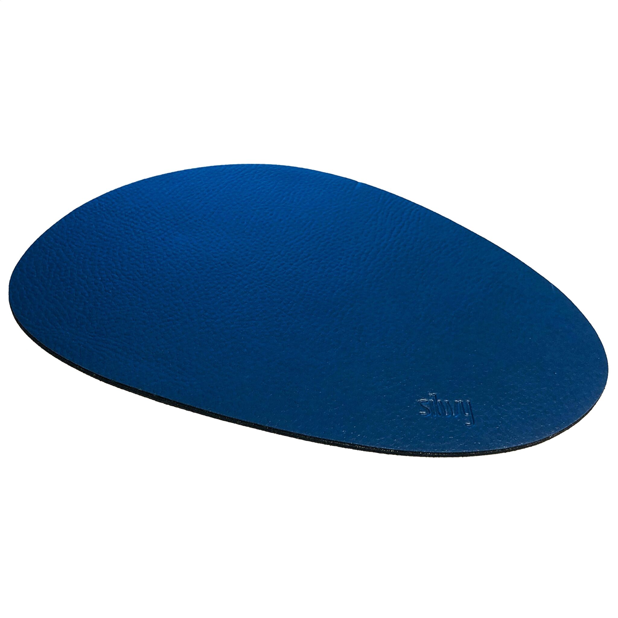 silwy set of 2 metal nano gel pads (free form) with leather coating, blue