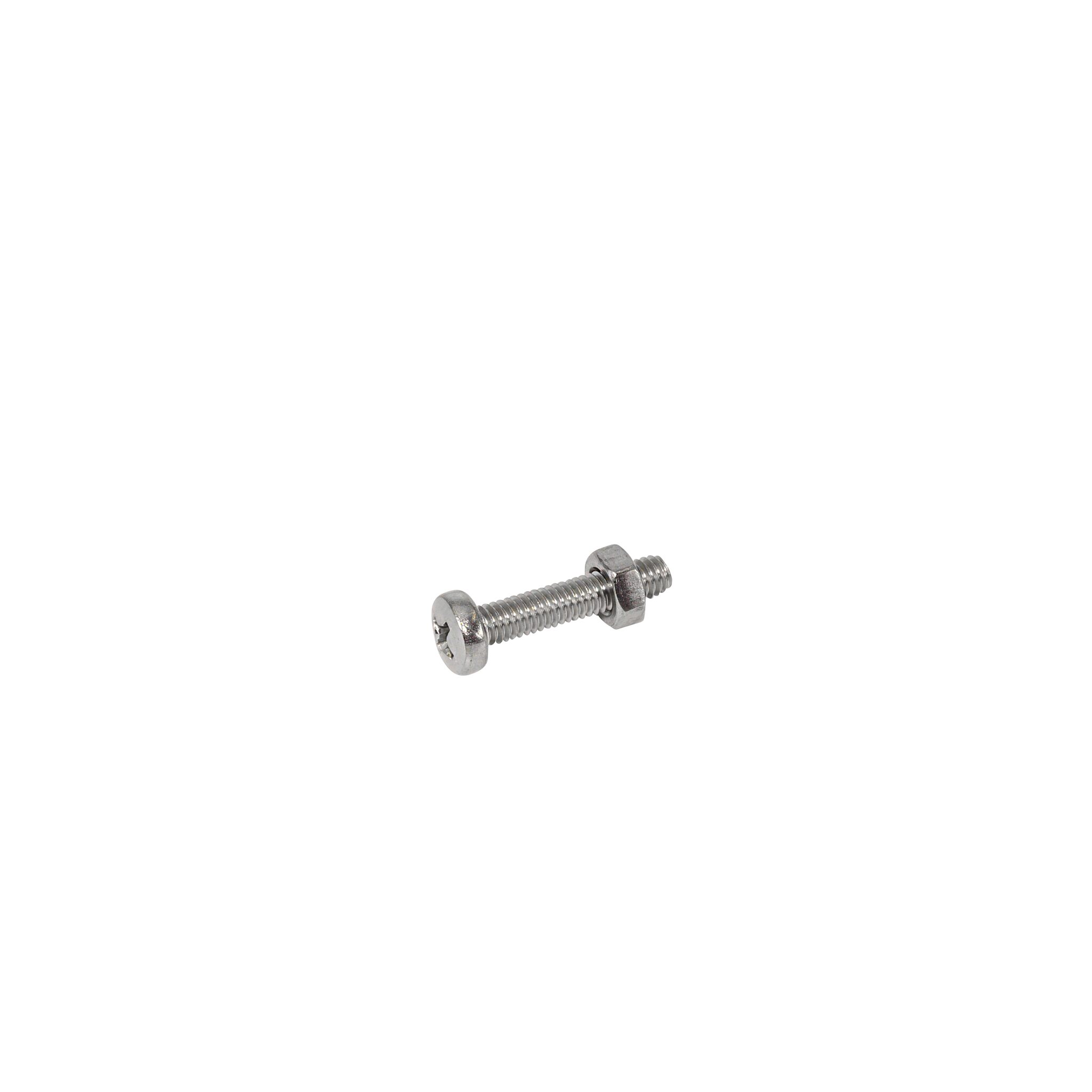 Pan head screw with nut (DIN 7985/934-A4)