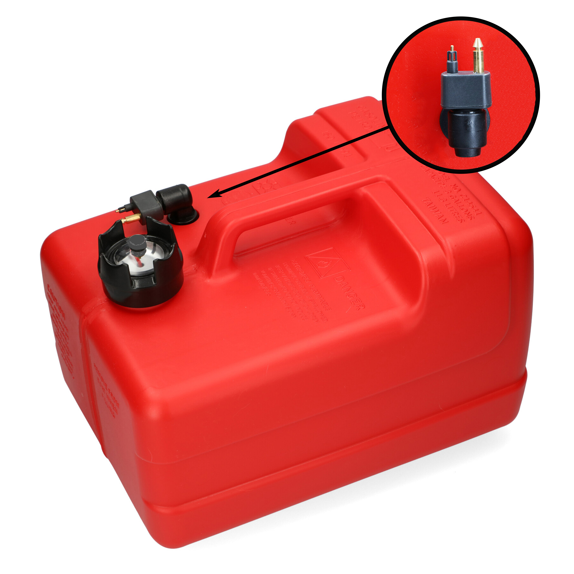 Fuel tank red with Johnson & Evinrude connection / level indicator manual