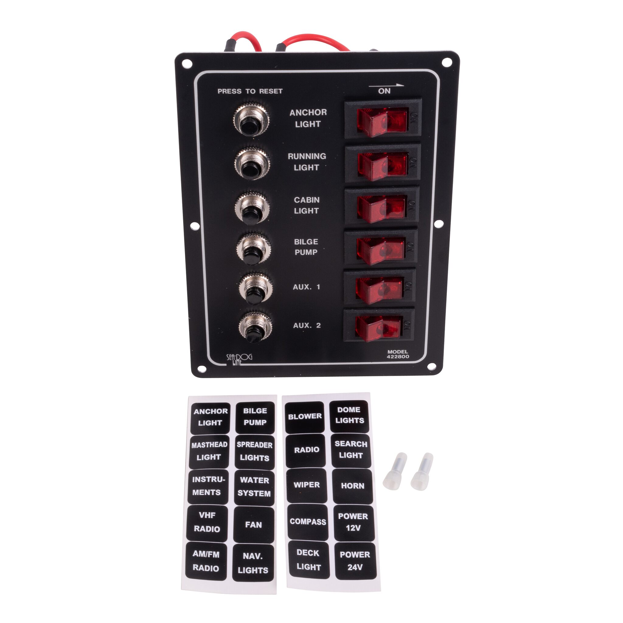 Switch panel 6 circuits, vertical, automatic