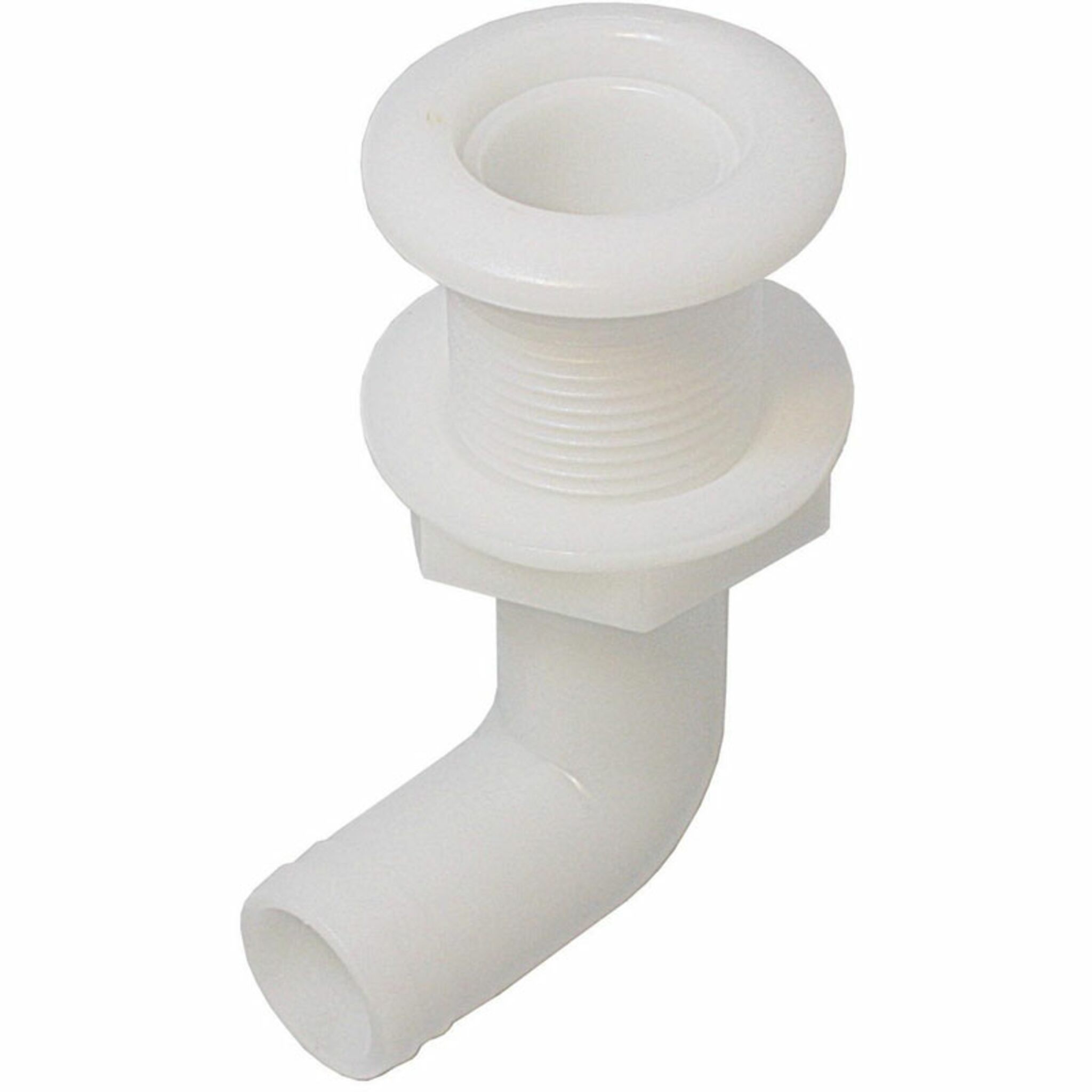 Flanged diffuser with 90° hose nozzle