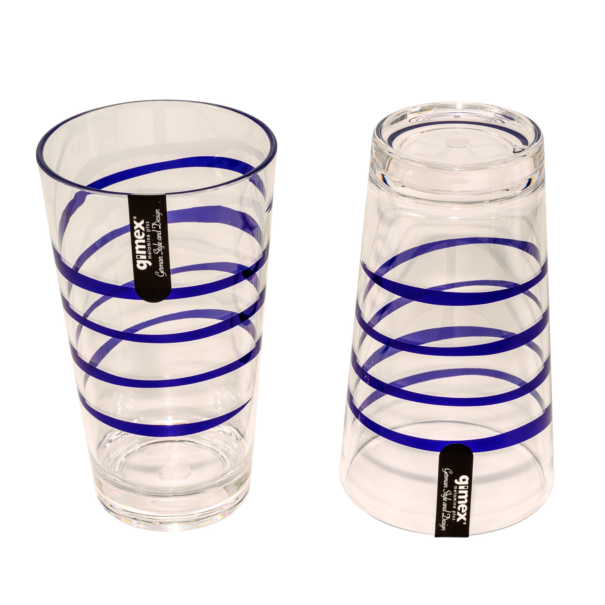 Gimex Classic Line Twist blue drinking glass-2er Set